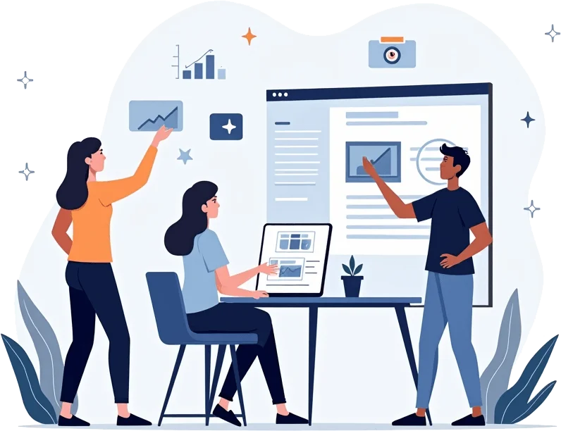 Professional web development and digital solutions illustration